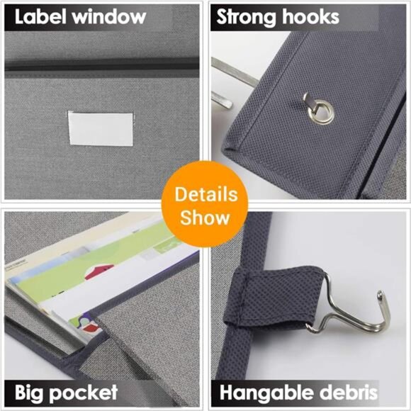 Over Door File Organizer Wall Hanging File Folders Office Homework Paper Storage - Picture 6 of 8